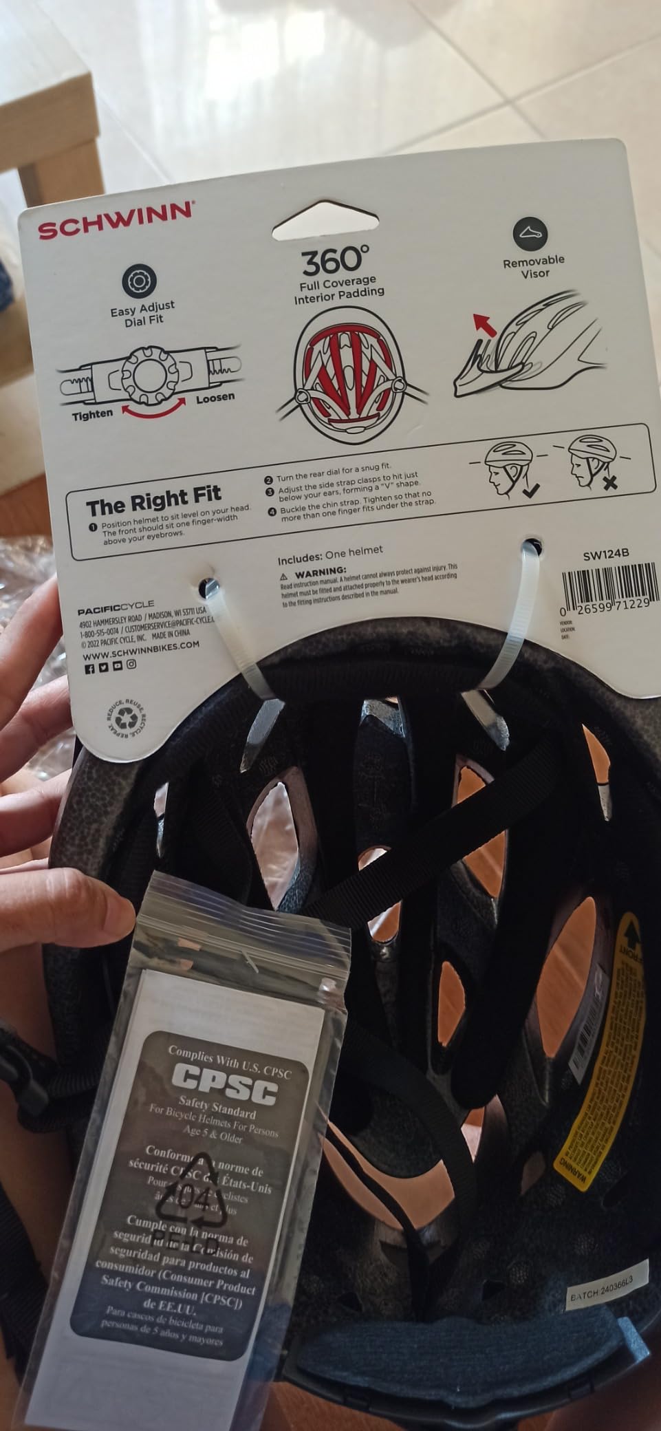 Schwinn Thrasher Helmet for Adults, Size 58-62 cm for Riders Ages 14+, Microshell, Adjustable Dial & Straps, Interior Padding, Air Vents, Lighted or Unlit, Visor, Adult Bike Helmet customer photo 2