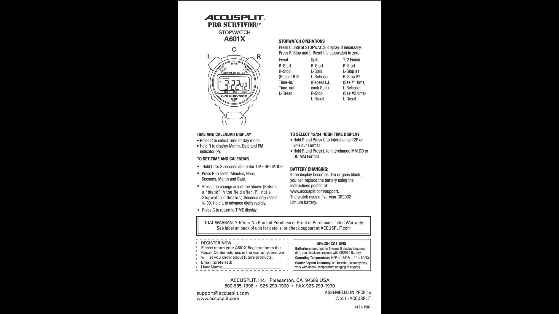ACCUSPLIT Pro Survivor - A601X Stopwatch, Clock, Extra Large Display customer photo 2