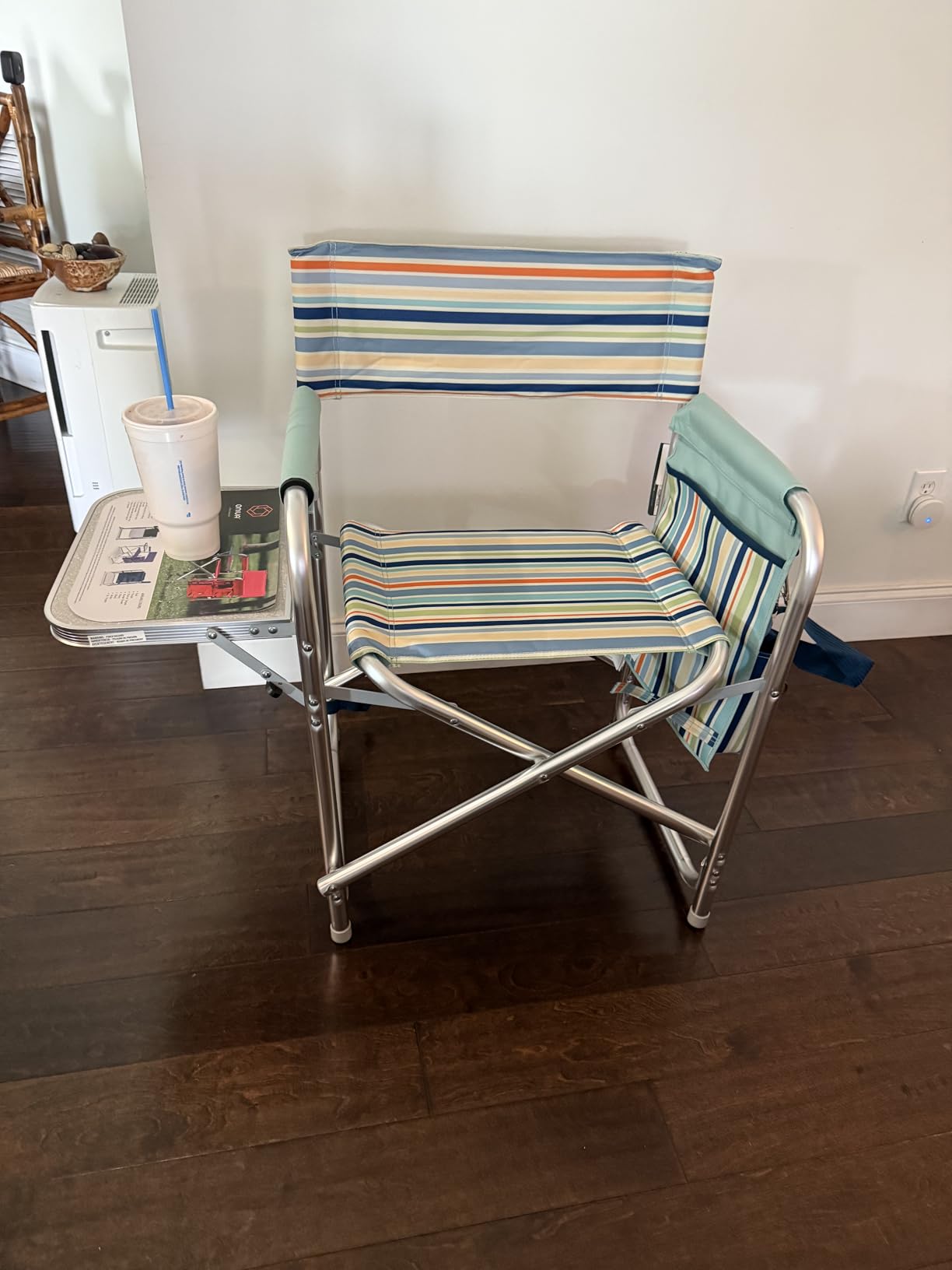 PICNIC TIME Sports Chair with Side Table and Armrest Caddy, Lightweight Aluminum Folding Outdoor Camping Chair for Adults, Portable Director Style Lawn Seating customer photo 1