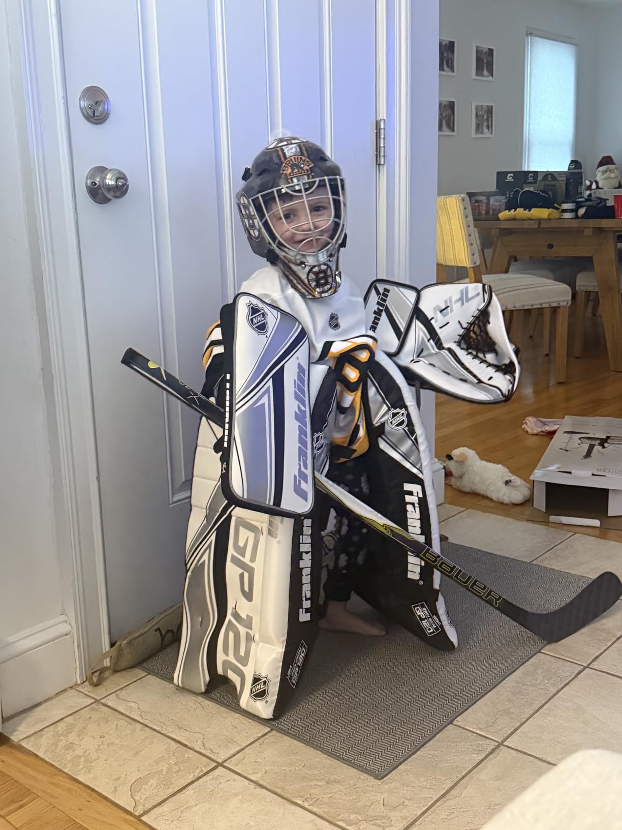 Franklin Sports NHL Kids Street Hockey Goalie Pads Set - Includes Block Pad, Catch Glove, and Goalie Pads customer photo 1