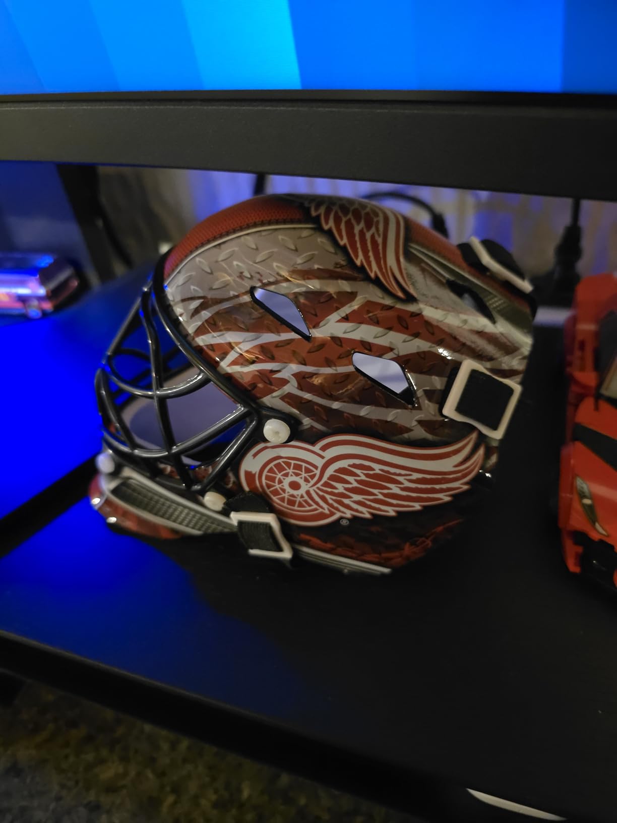 Franklin Sports NHL Team Logo Mini Hockey Goalie Mask with Case - Collectible Goalie Mask with Official NHL Logos and Colors customer photo 1