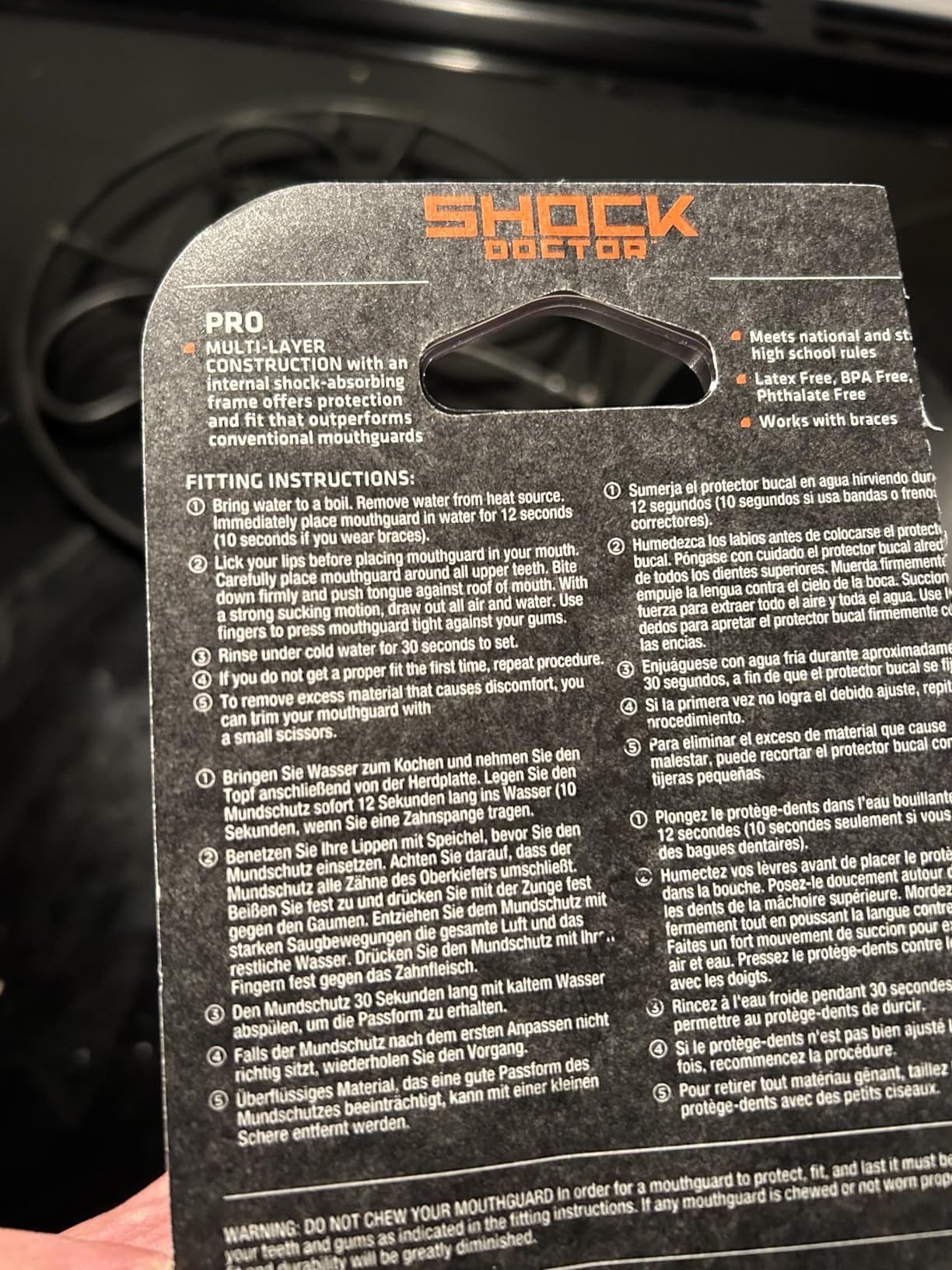 Shock Doctor Mouth Guard, Custom Fit Football Mouth Guard, Moldable Mouth Guard Boxing, Lacrosse, Hockey, MMA, Football & More, Mouthpiece, Mouthguard Sports, Adult & Youth customer photo 2