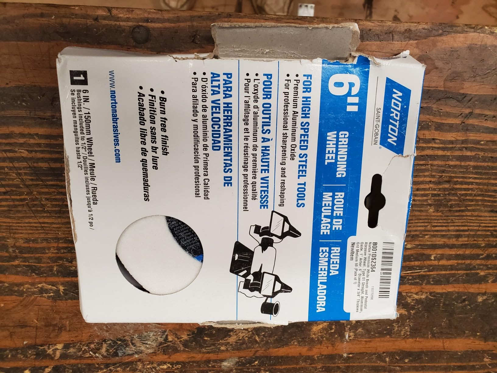 Norton 6-Inch Aluminum Oxide Grinding Wheel for Bench Grinders, Premium Quality, Very Fine Grit, Pack of 1 customer photo 2