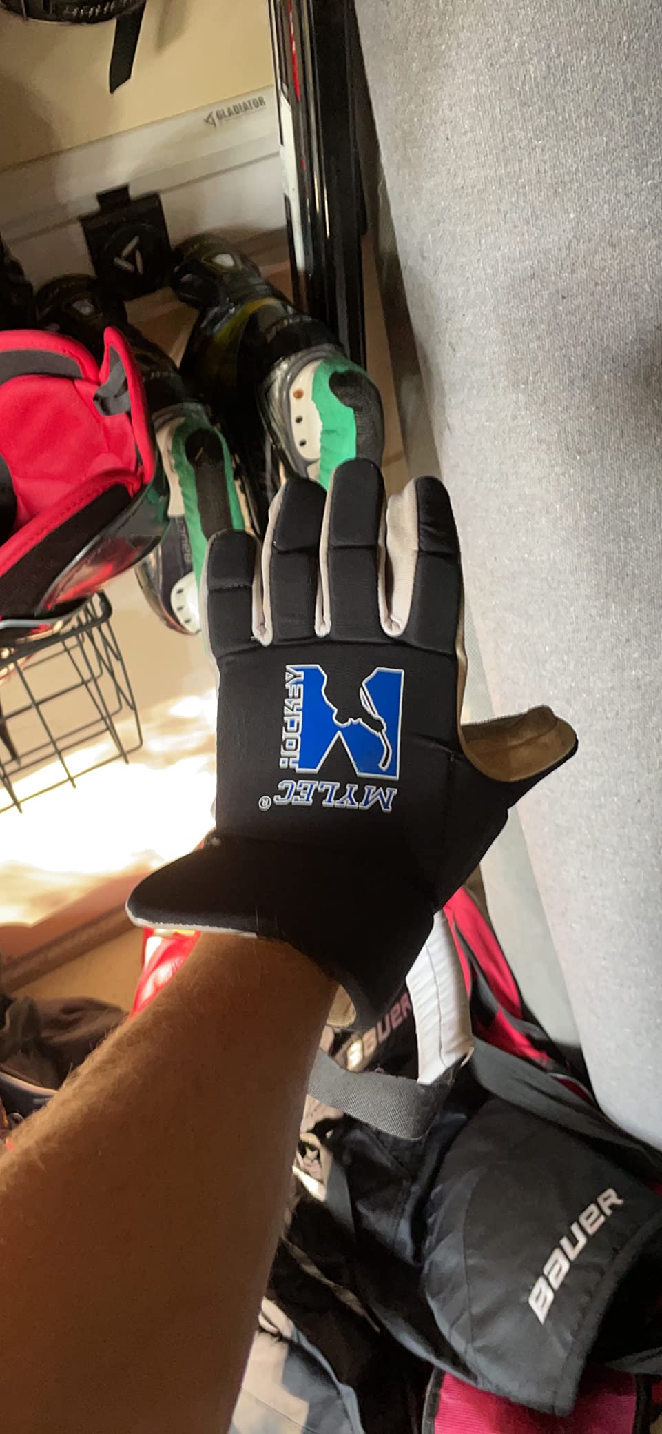 Mylec MK1 Street Hockey Gloves - Lightweight, Breathable, with Rugged Leather Palm and Soft Foam Cushioning, Great for Beginners and Experienced Players customer photo 1