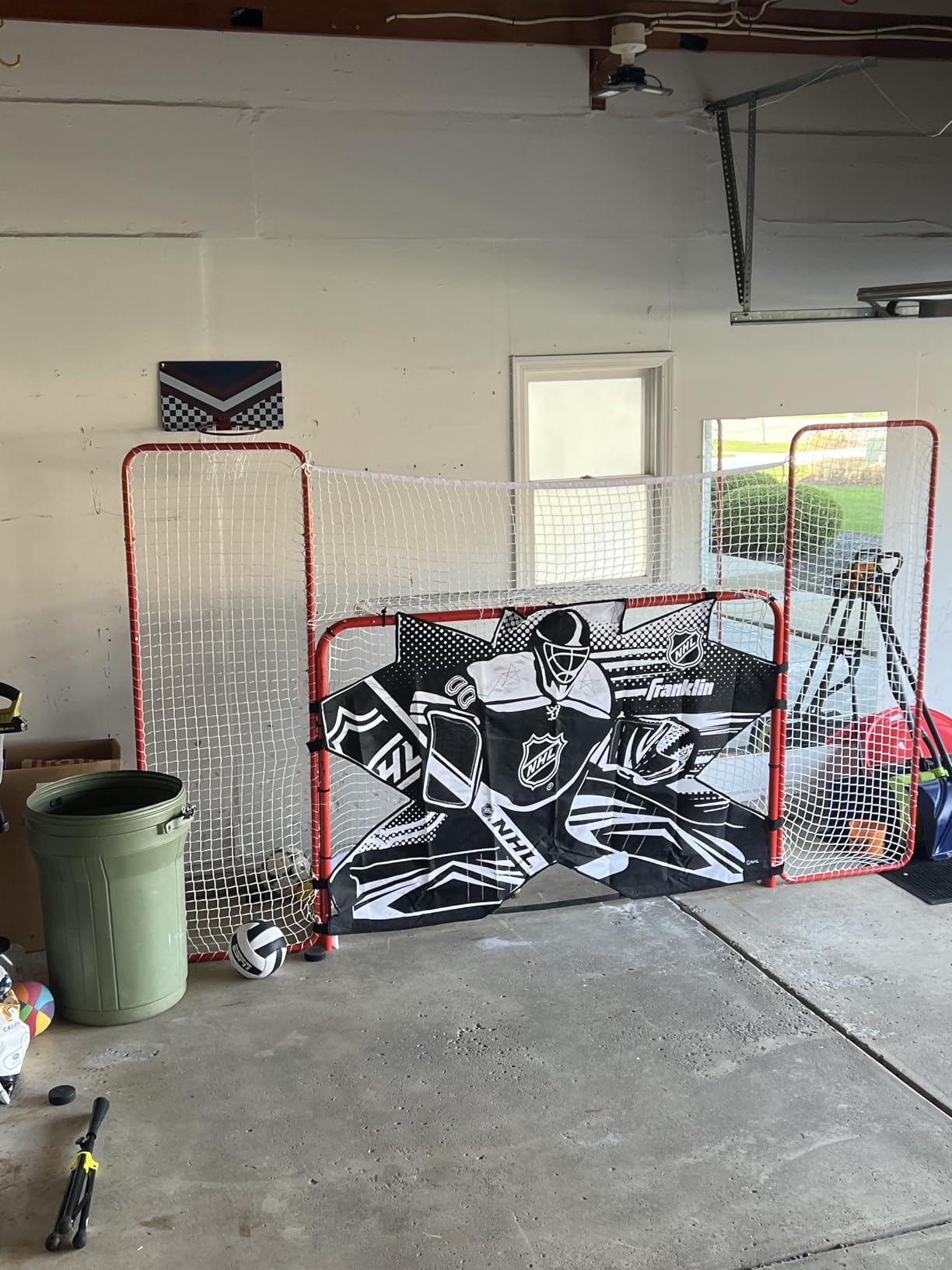 Franklin Sports NHL Street Hockey Goalie Shooting Target - Shooter Tutor Hockey Goal Practice Target - Street Hockey Net Goalie Target - Easy Attach Targe customer photo 1
