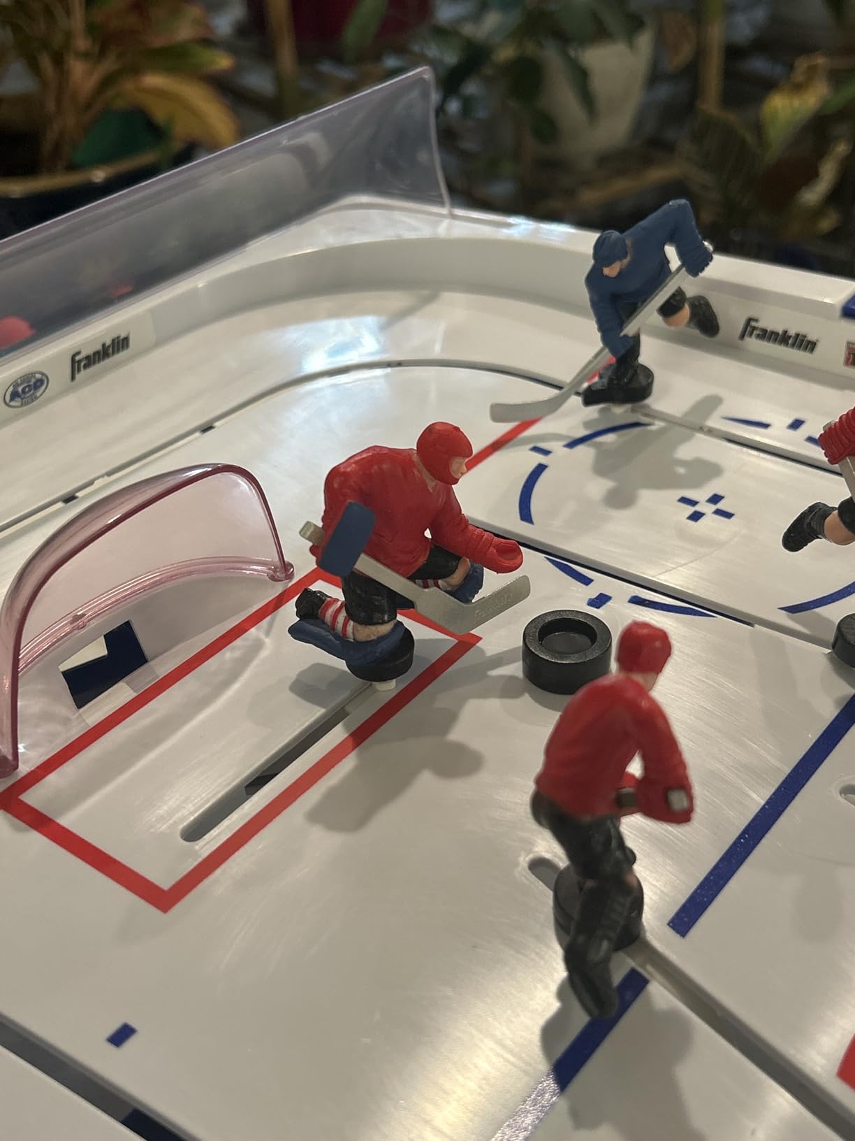Franklin Sports Tabletop Rod Hockey Game - Gameroom Ice Hockey Table Game for Kids + Adults - Arcade Style Board + Mini Pucks Included customer photo 1