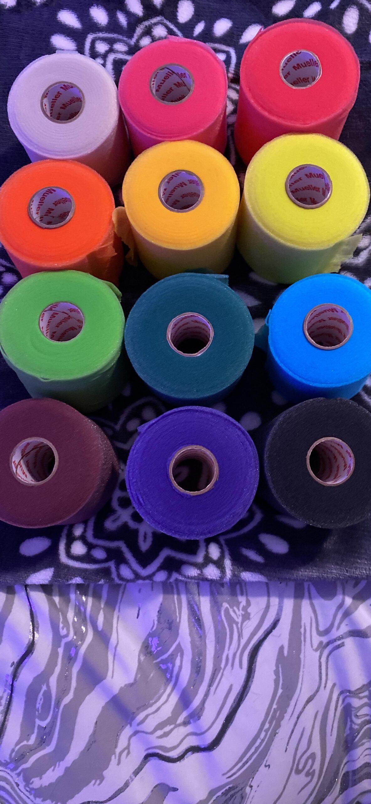 Mueller Underwrap - PreWrap for Athletic Tape/Taping/Head/Hair Bands - Rainbow Assorted Colors - 12/PACK customer photo 2