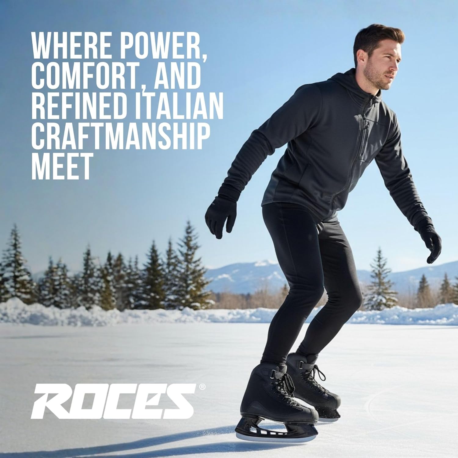 ROCES RSK 2 Ice Skates for Men, Classic Hockey Style Stainless Steel Figure Skates with Lace & Power Strap Closure System & Anatomic Padding Footbed for Comfortable Everyday Wear customer photo 2
