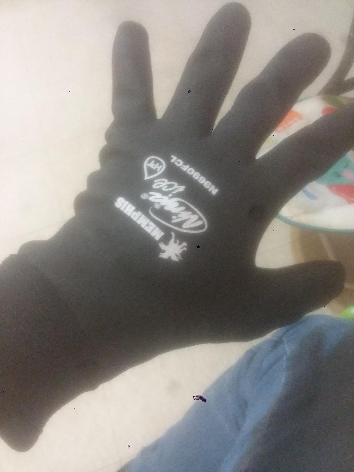 MCR Safety Gloves N9690FCL Ninja Ice Insulated Work Gloves 15-Gauge Black Nylon with Acrylic Terry Interior Fully Coated with HPT, Large, 1 Pair customer photo 2