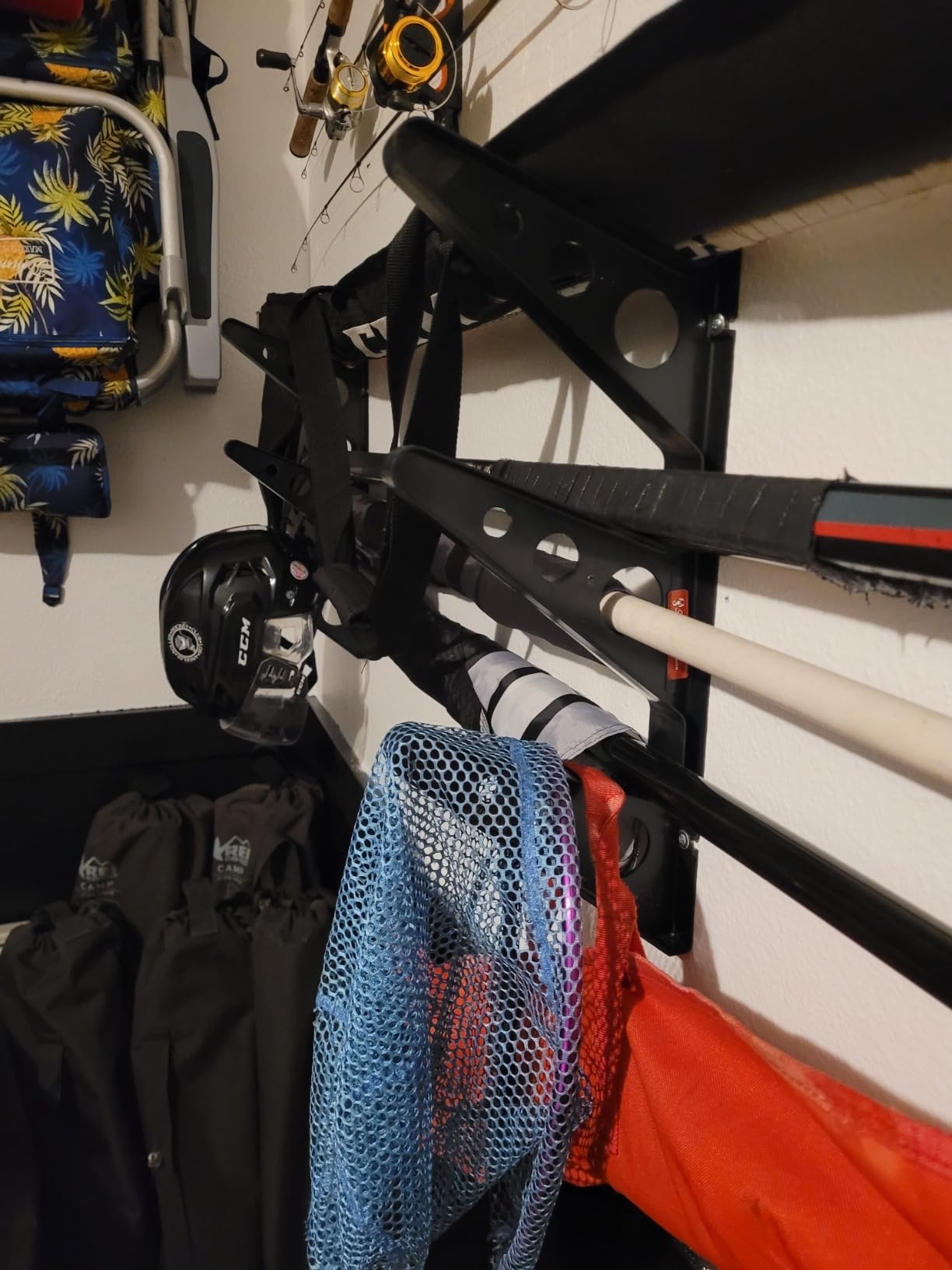 StoreYourBoard Hockey Stick Rack, Wall Mount Garage Storage for Sports Equipment, Skates, Lacrosse Sticks, 3 Tiers customer photo 1