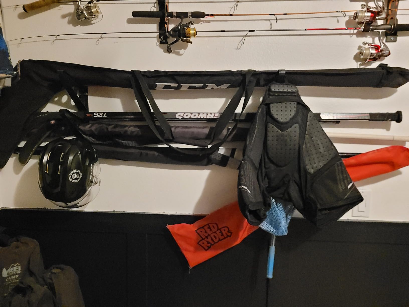 StoreYourBoard Hockey Stick Rack, Wall Mount Garage Storage for Sports Equipment, Skates, Lacrosse Sticks, 3 Tiers customer photo 2