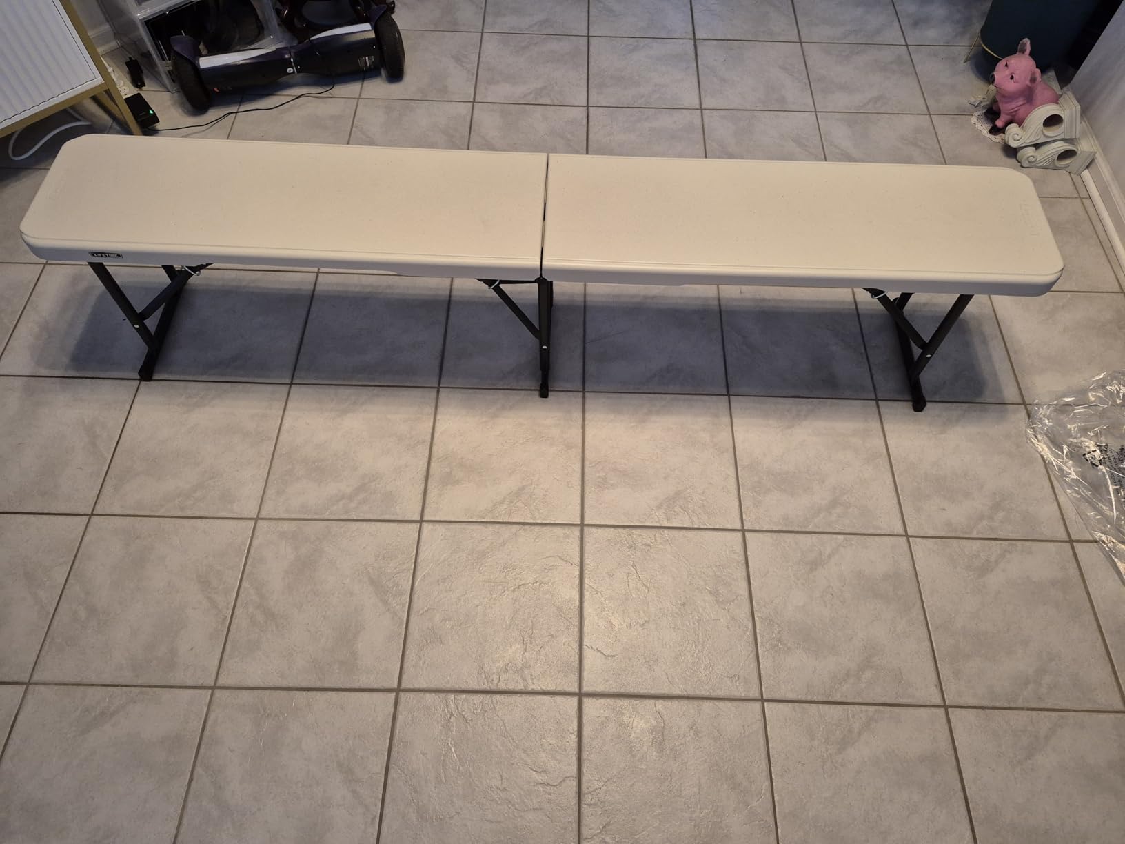 LIFETIME Portable Folding Bench, 6-Foot Fold-in-Half, UV-Resistant Seat, Powder-Coated Steel Frame, Lightweight, Stain-Resistant, Non-Marring Foot Caps, Indoor/Outdoor Portable Seating customer photo 1