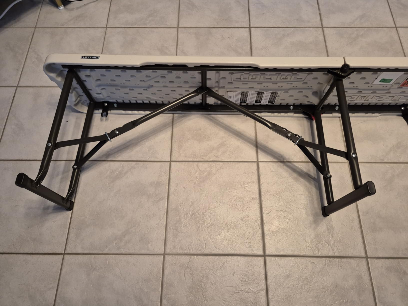 LIFETIME Portable Folding Bench, 6-Foot Fold-in-Half, UV-Resistant Seat, Powder-Coated Steel Frame, Lightweight, Stain-Resistant, Non-Marring Foot Caps, Indoor/Outdoor Portable Seating customer photo 2