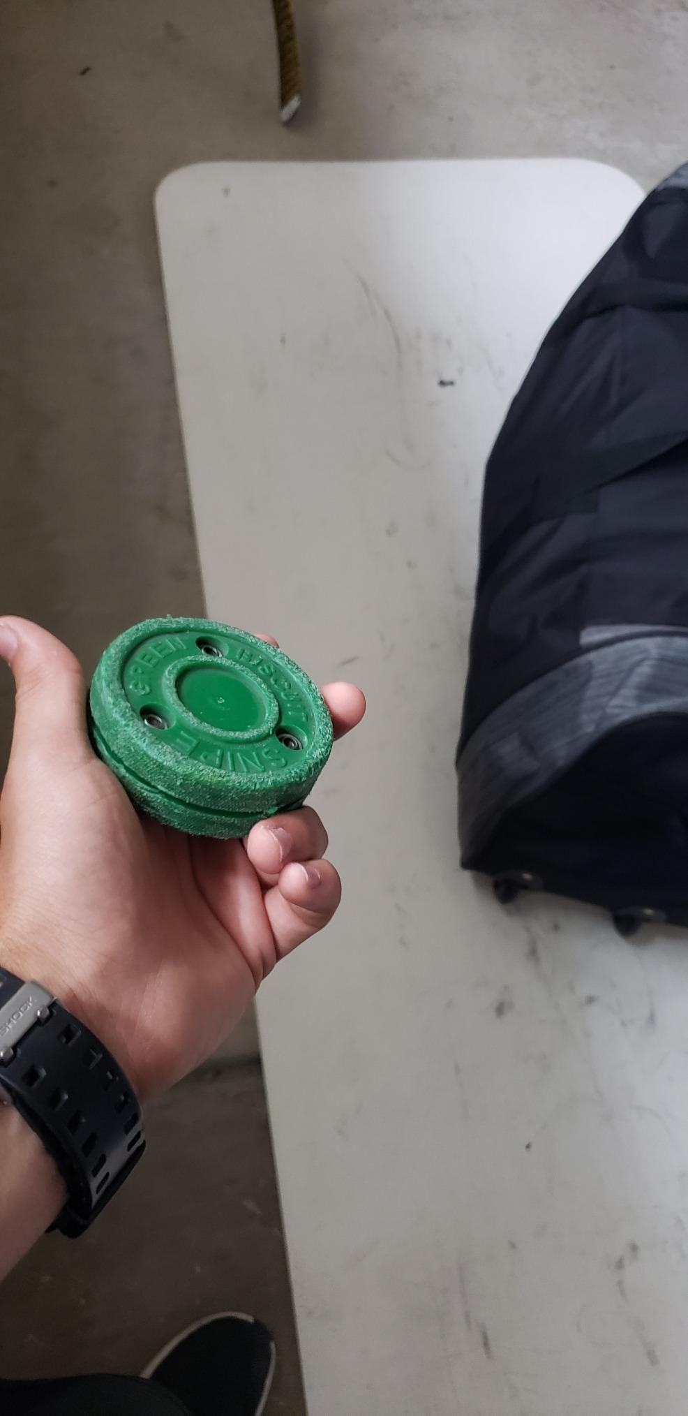 Green Biscuit Hockey Pucks 2 Pack Snipe 2.0 Version, Official NHL Hockey Training Equipment for Off-Ice Shooting Practices customer photo 1