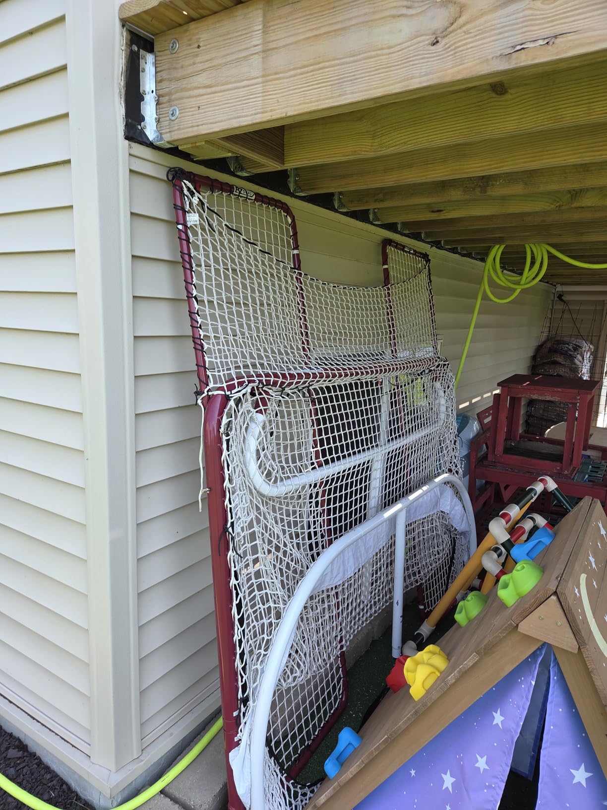 EZGoal Hockey Folding Pro Goal with Backstop and Targets, 2-Inch, Red/White customer photo 1