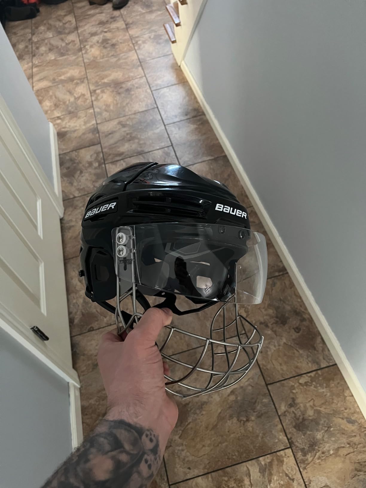 TronX S30 Straight-Cut Hockey Helmet Clear Visor (Anti-Scratch/Anti-Fog) CE Certified customer photo 2