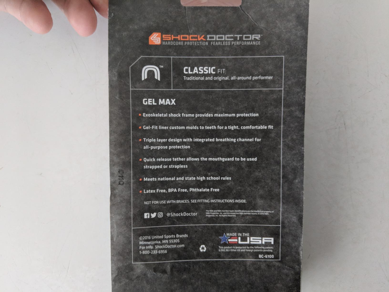 Shock Doctor Mouth Guard Sports, Hockey, Lacrosse, Baseball, Wrestling Moutguard, Gel Max Heavy Duty Protection & Custom Fit, Football Mouth Guard with Strap, Adult & Youth Mouthguard customer photo 1