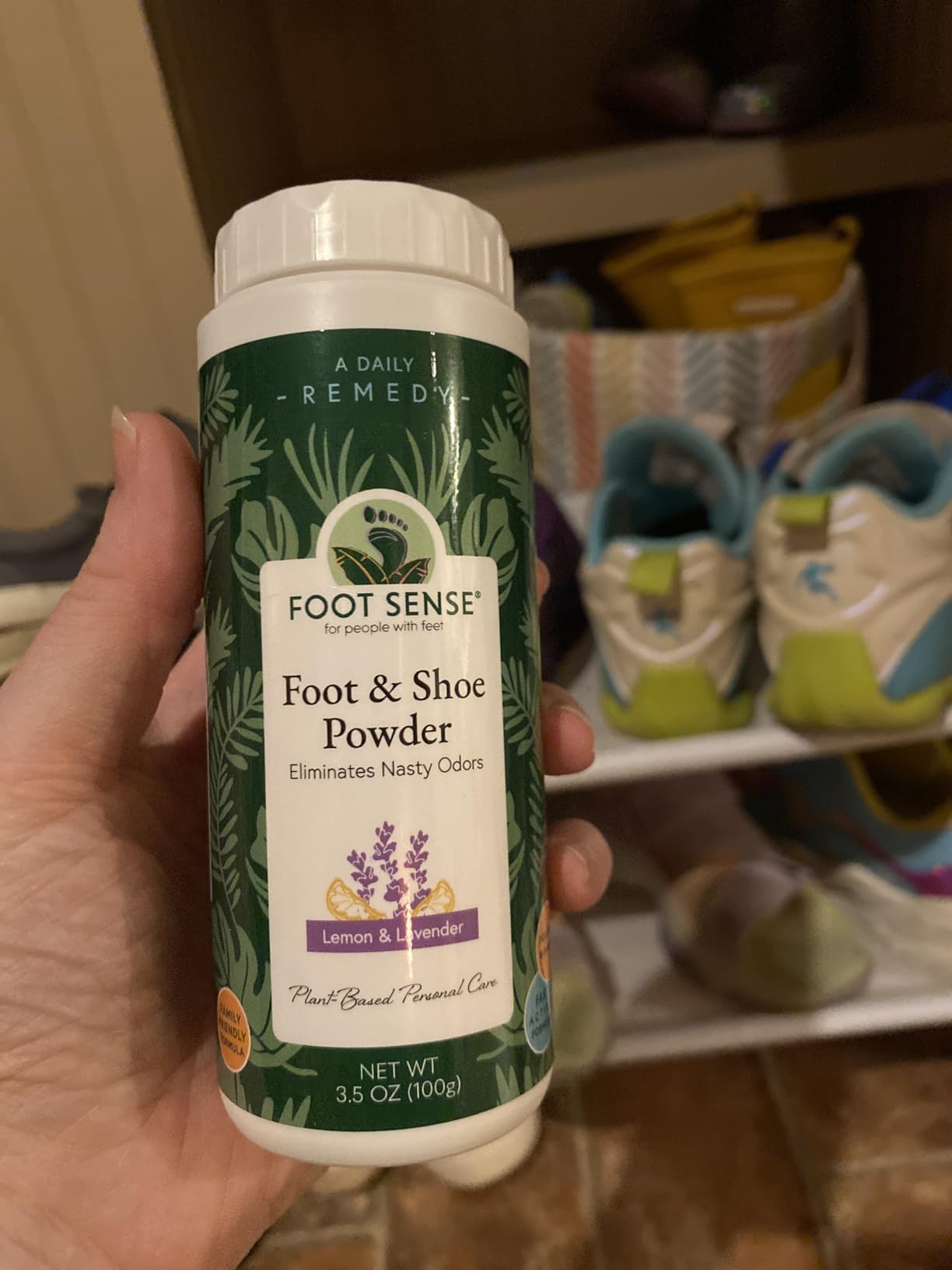 FOOT SENSE All Natural Foot & Shoe Powder, Foot Odor Eliminator for Long-Lasting Odor Control Lasts up to 6 Months, Disinfects & Deodorizes, Safe for Men, Women, Kids, Athletes, 100g customer photo 1