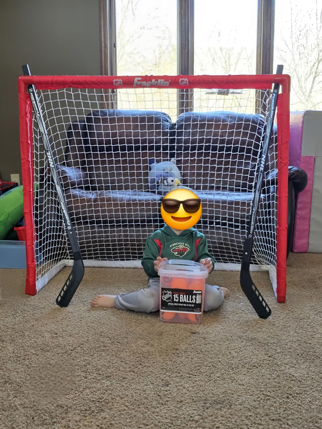 Franklin Sports Hockey Goal, Ball, and Stick Set - NHL customer photo 1