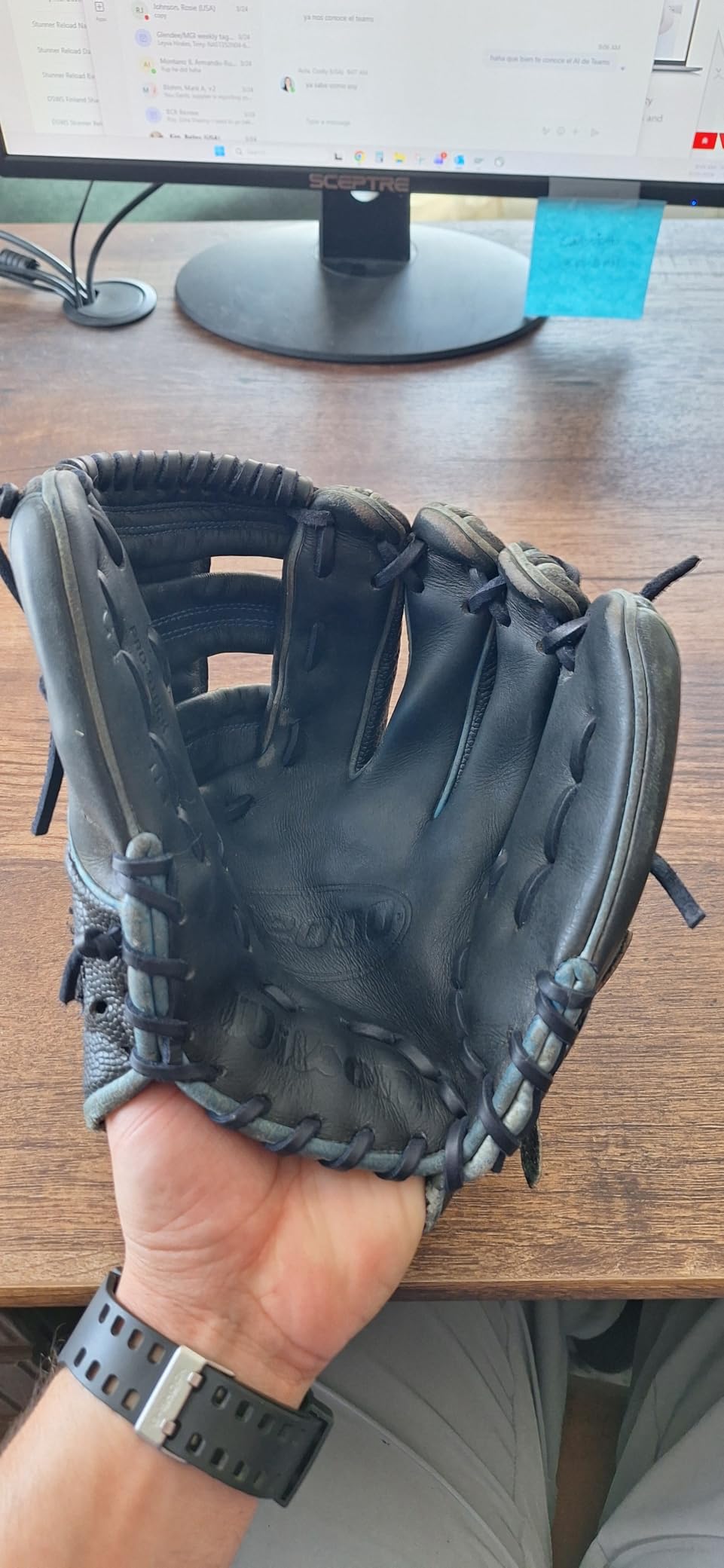 TOFL Softball and Baseball Glove Lace Kit | Mitt Lace Glove Repair Lacing Kit | 2 Leather Laces with Lacing Needle for Catchers Glove customer photo 2