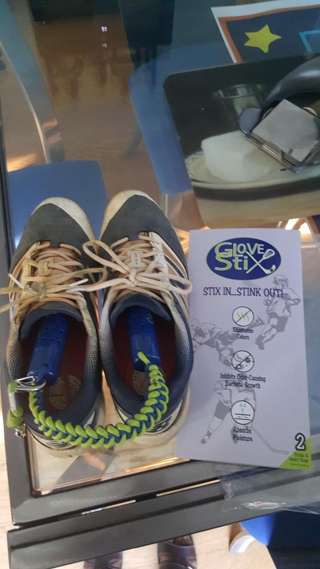 Glovestix Shoe Deodorizer & Odor Eliminator for Hockey & Lacrosse Gloves, Boxing & Soccer Gear, Smelly Gym Bags & Sports Equipment. Non-Toxic Odor Remover. As Seen on Shark Tank (1 Set of Sticks) customer photo 2