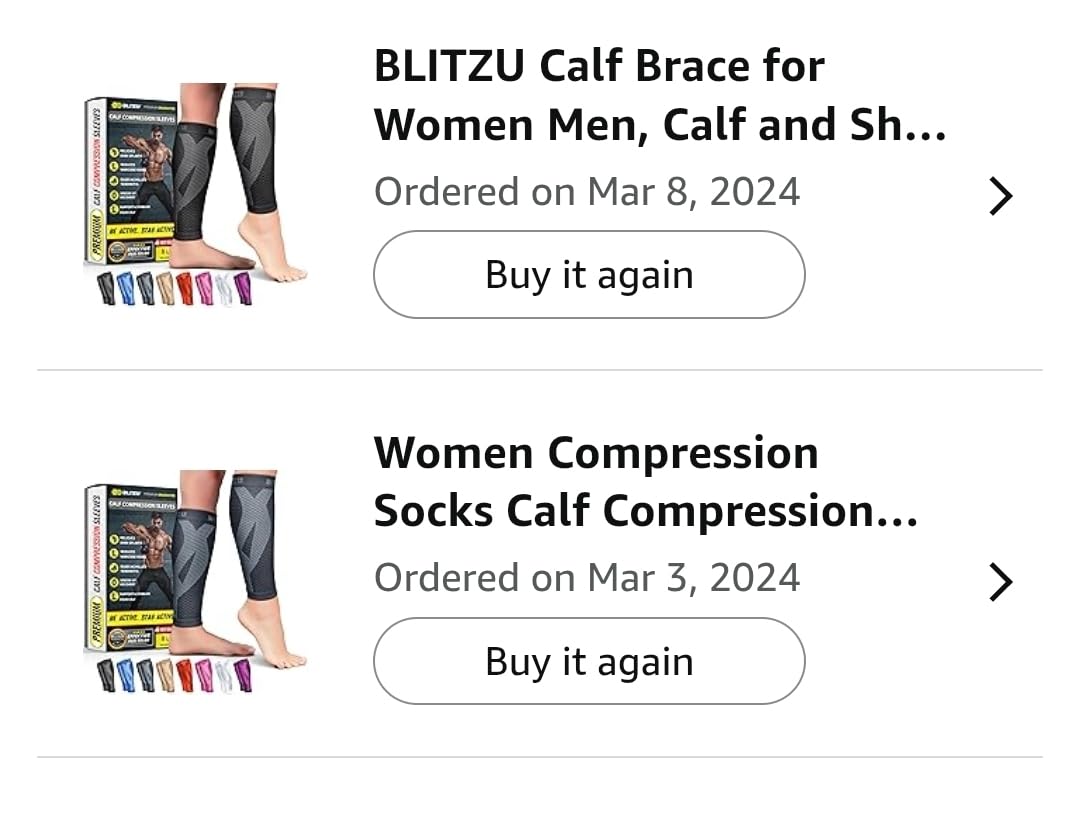 BLITZU Calf Compression Sleeve for Men & Women Footless Compression Socks Support Runners Leg Sleeve Shin Splints Pain Relief customer photo 1