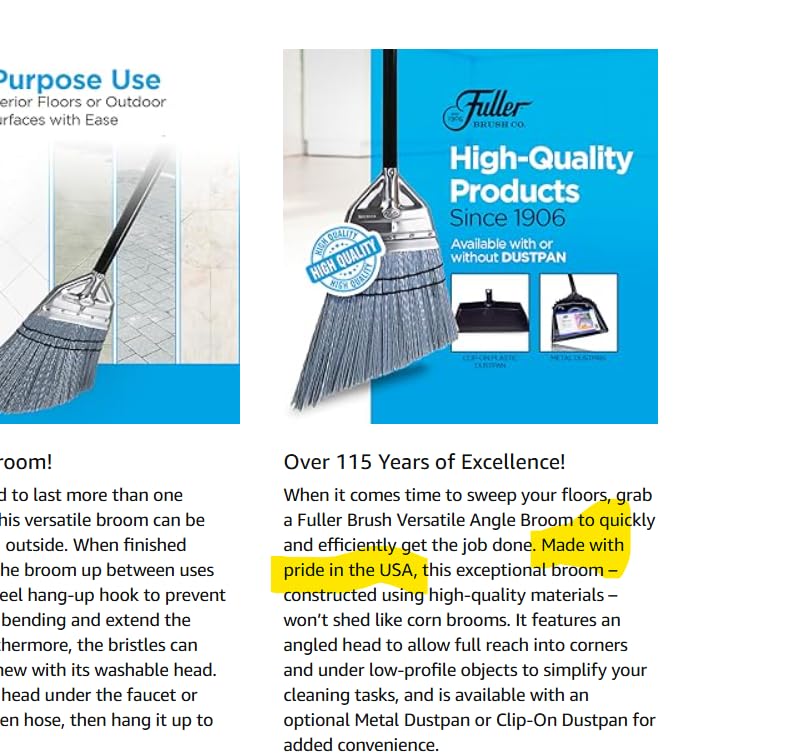 Fuller Brush Angle Broom - Heavy Duty Broom with Split End Bristles, Steel Handle, Indoor/Outdoor Floor Sweeper for Home, Garage, Patio customer photo 2