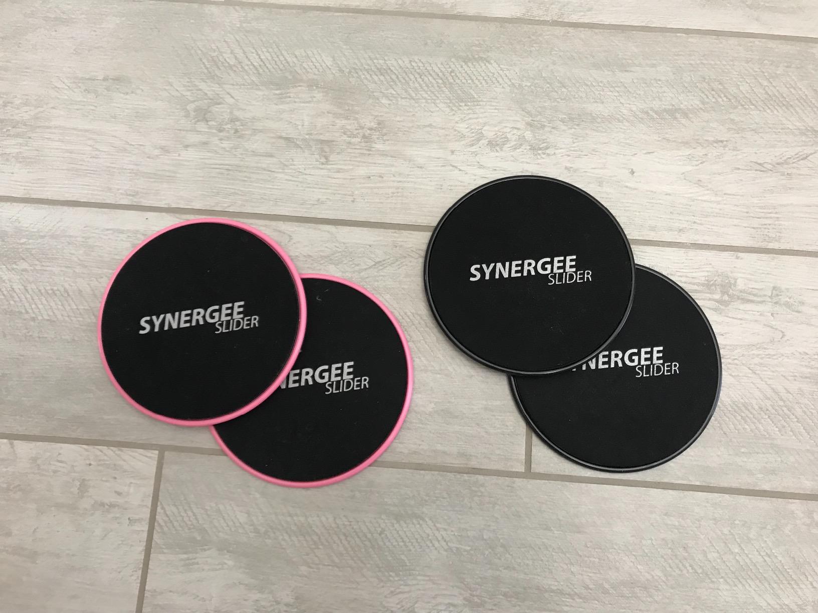 Synergee Core Sliders. Dual Sided Use on Carpet or Hardwood Floors. Abdominal Exercise Equipment customer photo 2