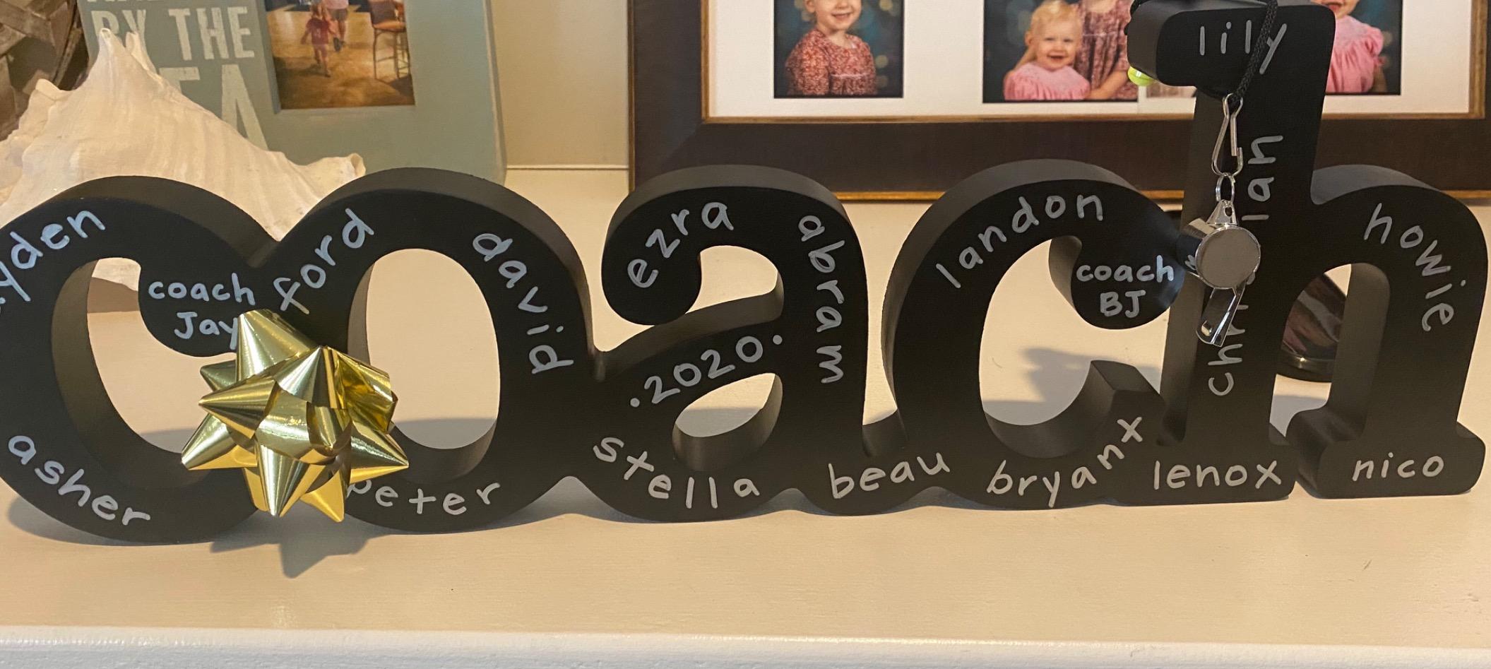 ChalkTalkSPORTS Coach Gift - Autograph Ready Coach Wood Word Sign with Pen - Handcrafted Ready to Sign Team Gift customer photo 2