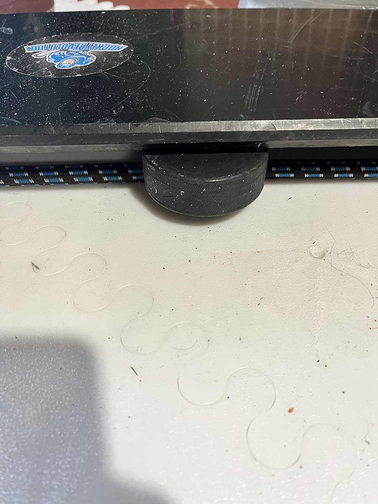 Hockey Revolution My Passer - Extremely Durable Passing Trainer On/Off Ice - Puck Rebounder Equipment for Passing, Shooting, One Timers - Length 31 inch, Included Mounting Screws and Non Slip Pads customer photo 1