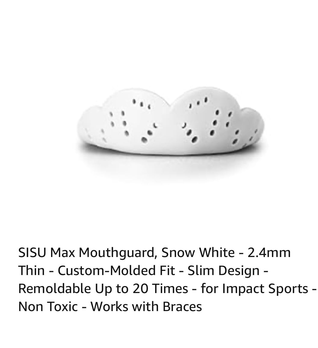 SISU Max Mouthguard - 50% Stronger, Maximum Protection for Rugby, MMA, Boxing, Lacrosse, Football, Hockey, High-Impact Sports - Adult Fit, Remoldable Up to 20 Times, Works for Braces customer photo 1