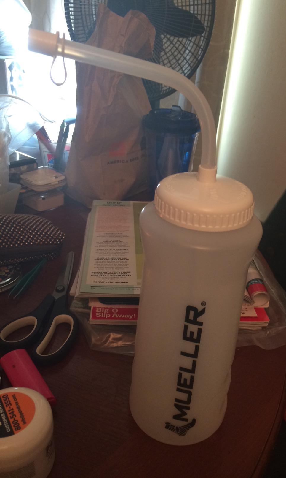 Mueller Quart Bottle With Straw, Natural Color With Black Letters customer photo 1