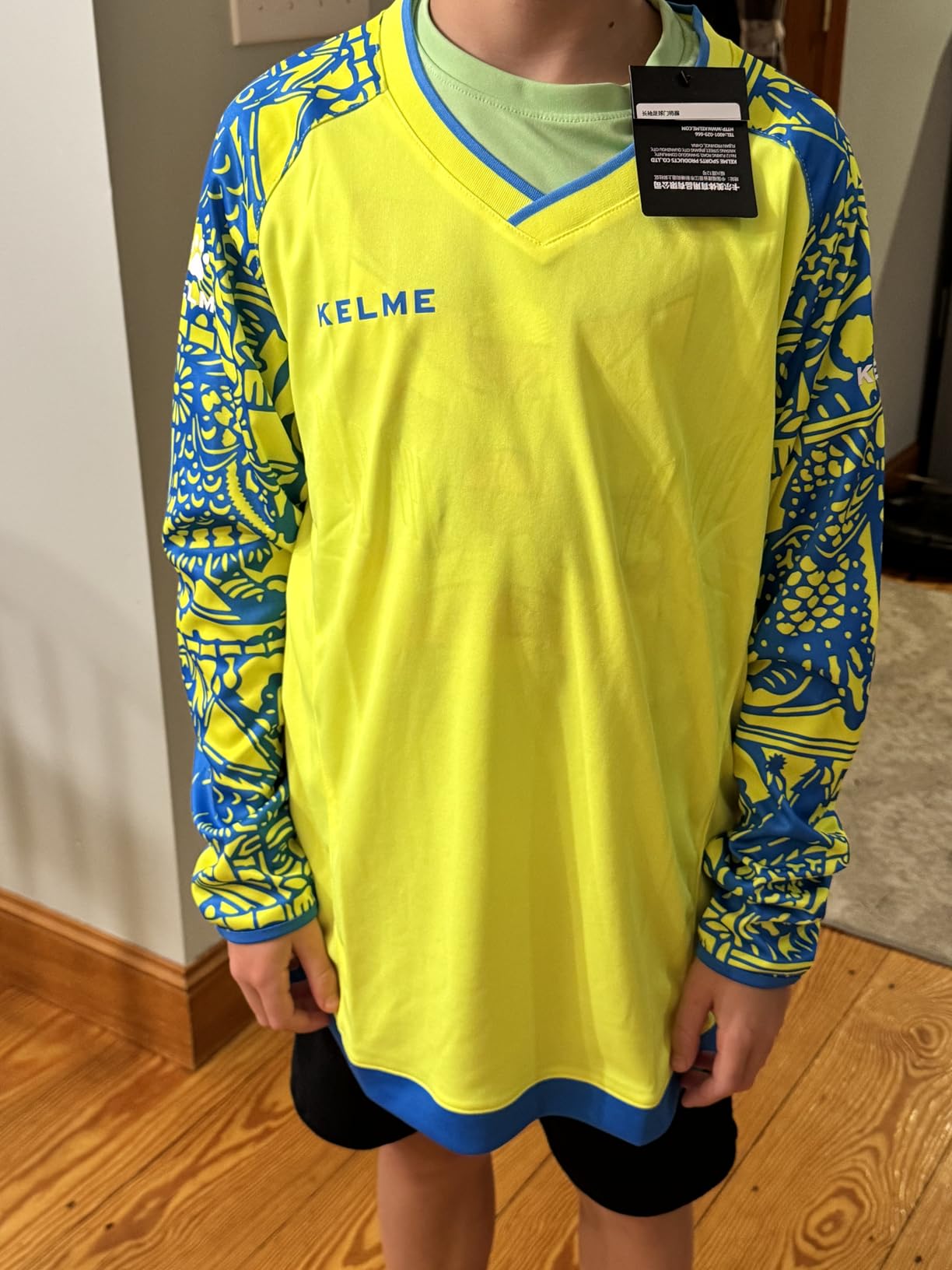 KELME Kids Padded Goalie Shirt, Youth Goalkeeper Jersey, Long Sleeve Soccer Football Training Uniform customer photo 2