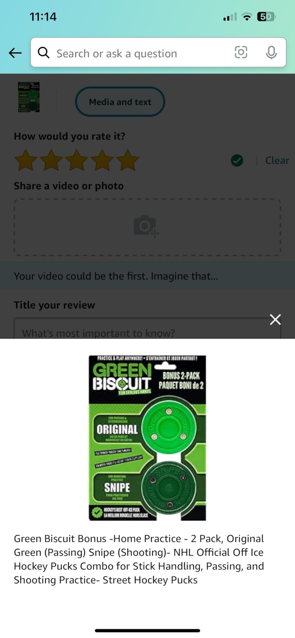 Green Biscuit Bonus -Home Practice - 2 Pack, Original Green (Passing) Snipe (Shooting) - NHL Official Off Ice Hockey Pucks Combo customer photo 1