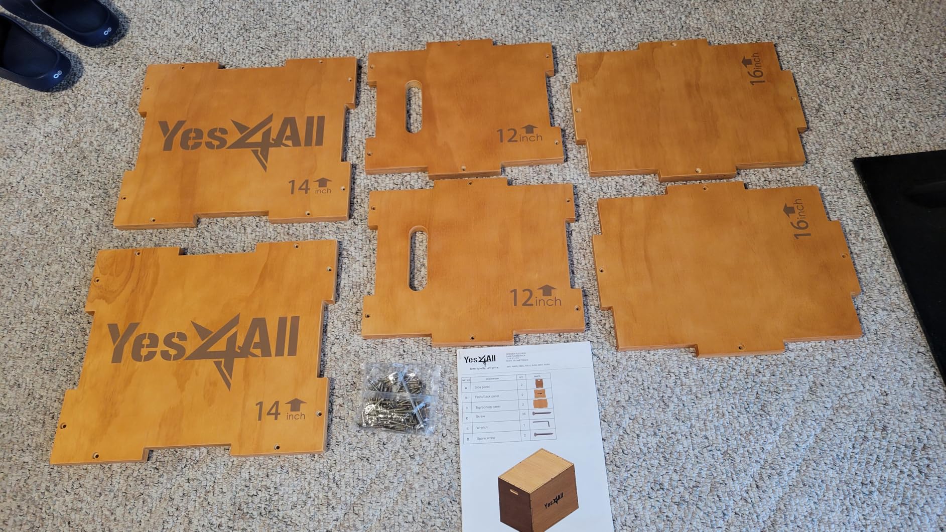 Plyo Box, 3-in-1 Wooden Box Jumps for Home Gym, 450 lbs Boxes Step Up with Smooth Edges & Wide Built-in Handles for Jumping, Strength Training, Lunges, Squats, Dips customer photo 1