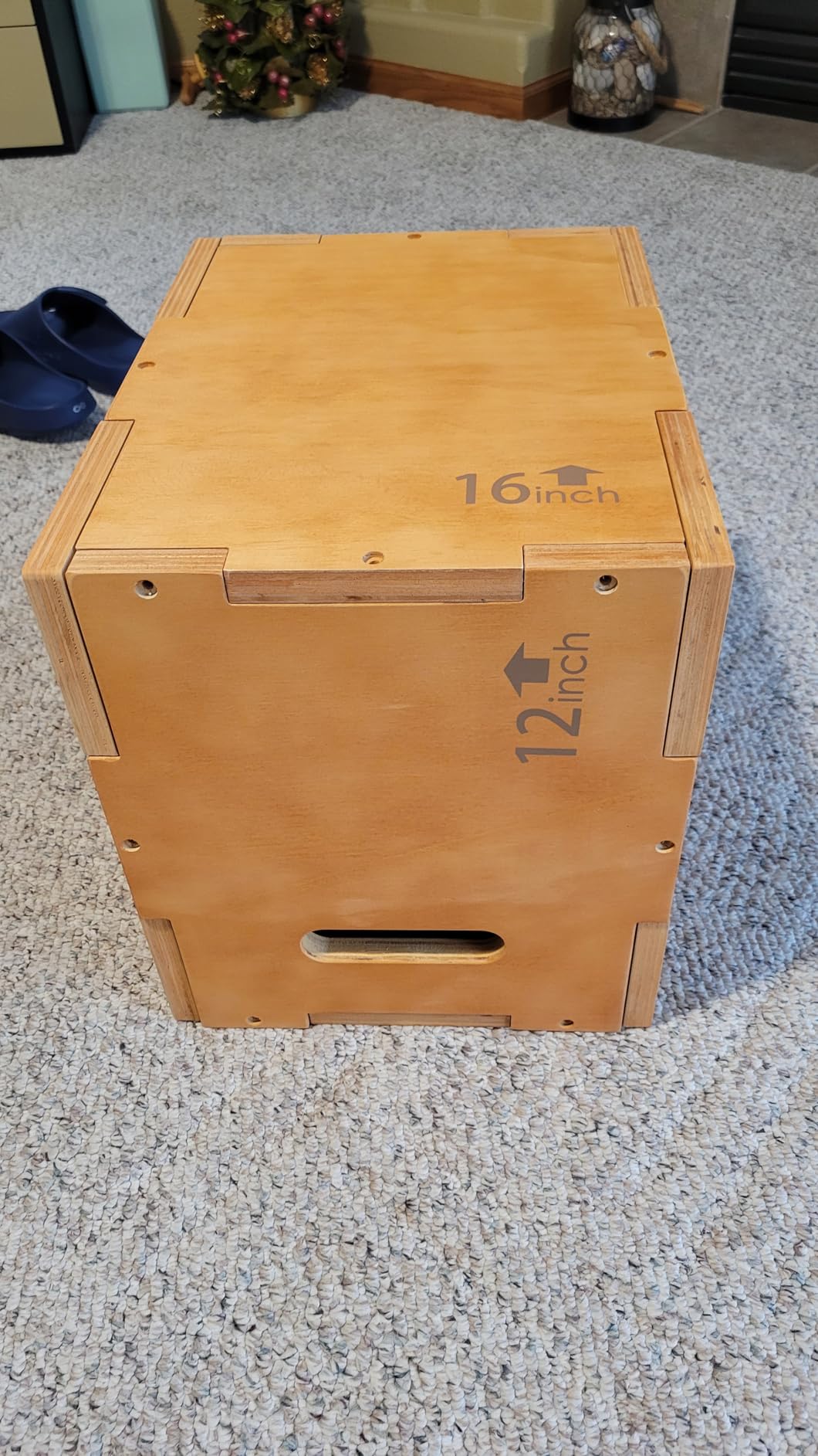 Plyo Box, 3-in-1 Wooden Box Jumps for Home Gym, 450 lbs Boxes Step Up with Smooth Edges & Wide Built-in Handles for Jumping, Strength Training, Lunges, Squats, Dips customer photo 2