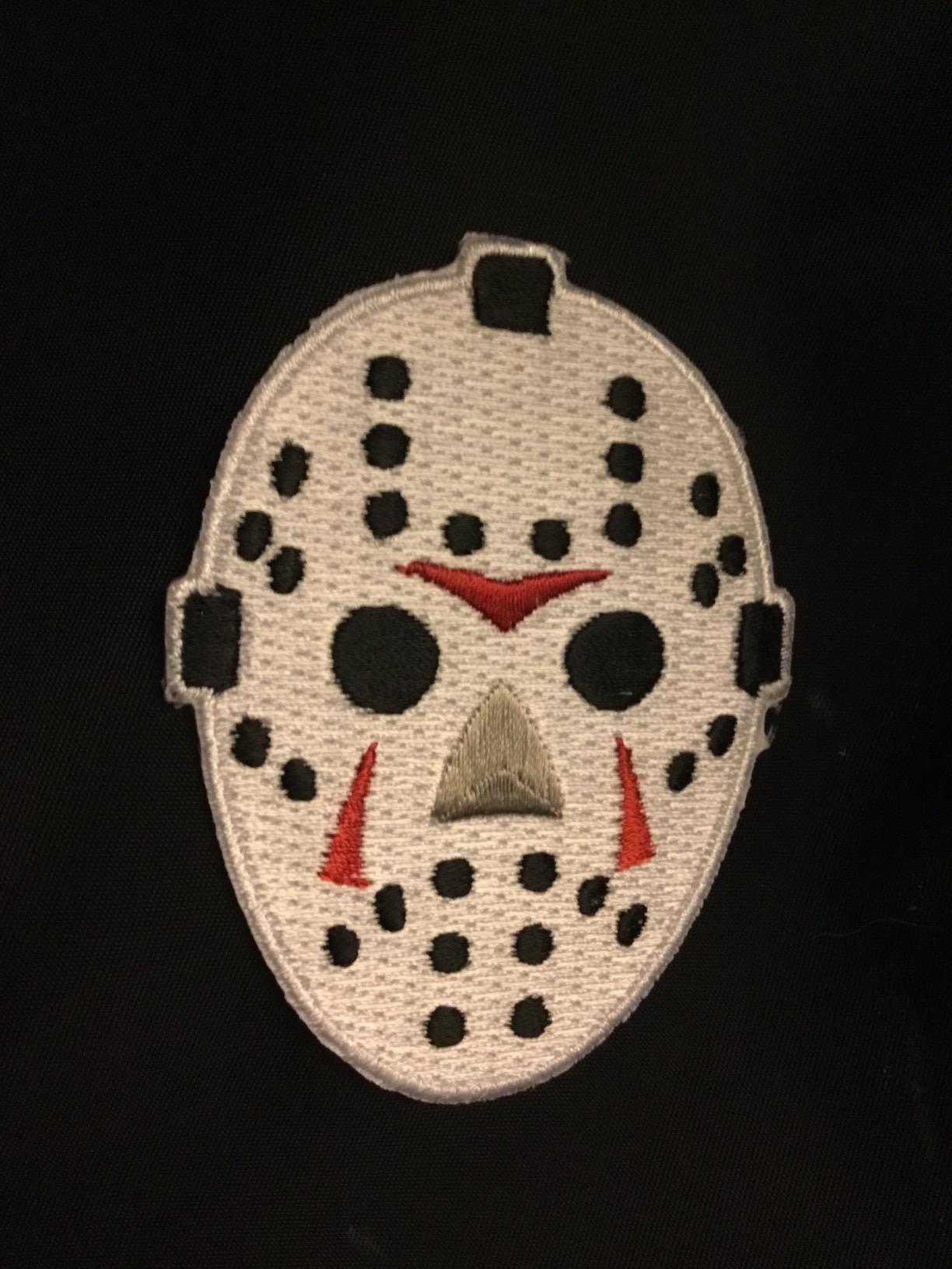 Hockey Goalie Mask Embroidered Patch Iron-On Halloween Horror Emblem customer photo 2