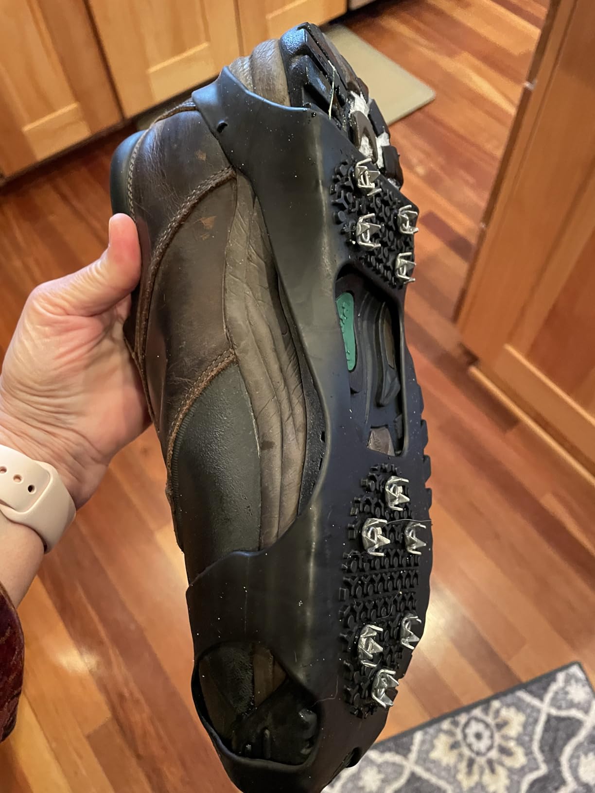 Ice Cleats for Shoes and Boots, Ice Snow Traction Cleats Grippers, 10 Steel Rubber Spikes Crampons customer photo 1