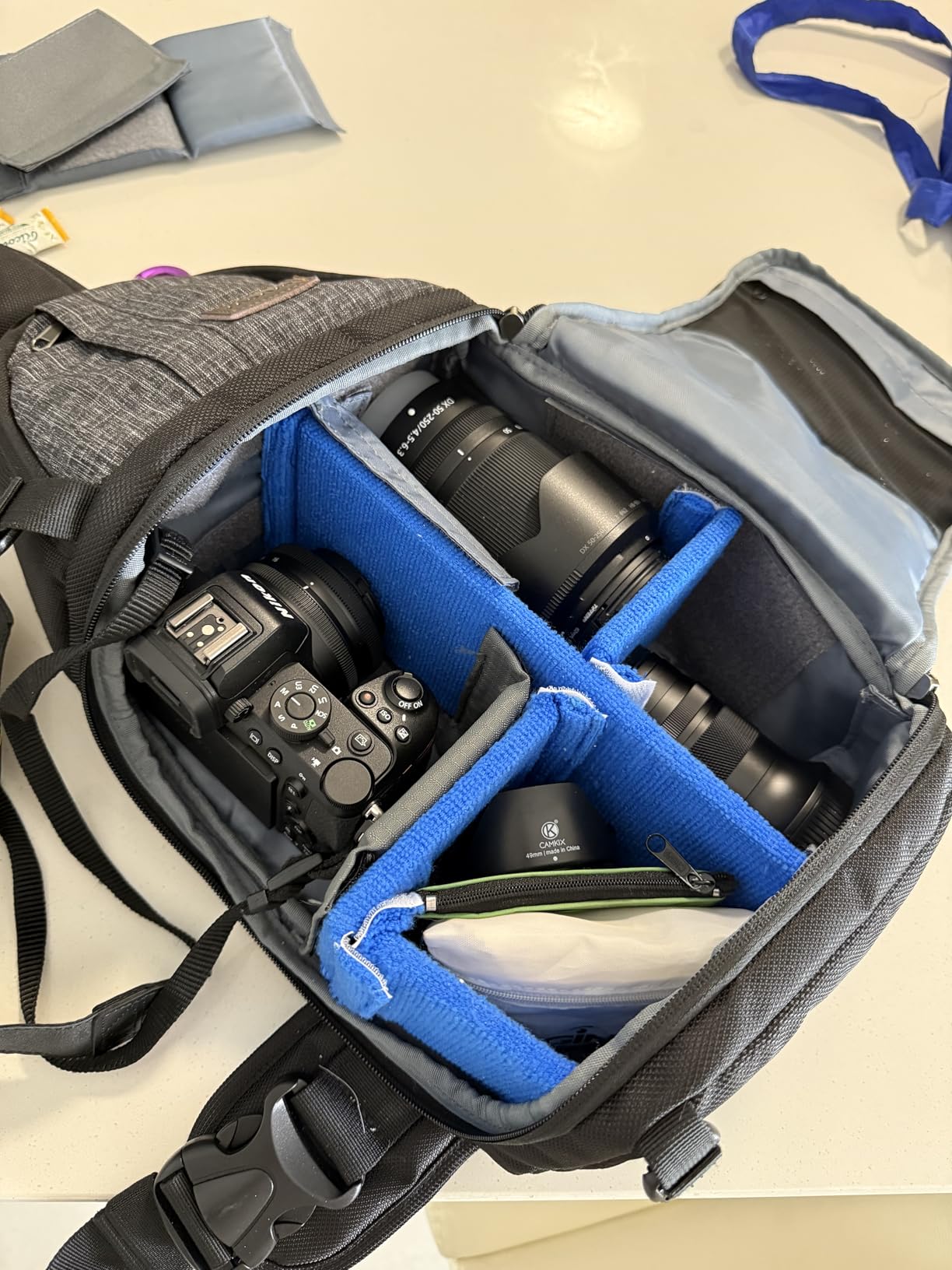 MOSISO Camera Sling Bag, DSLR/SLR/Mirrorless Camera Case Shockproof Photography Camera Backpack with Tripod Holder & Removable Modular Inserts customer photo 2