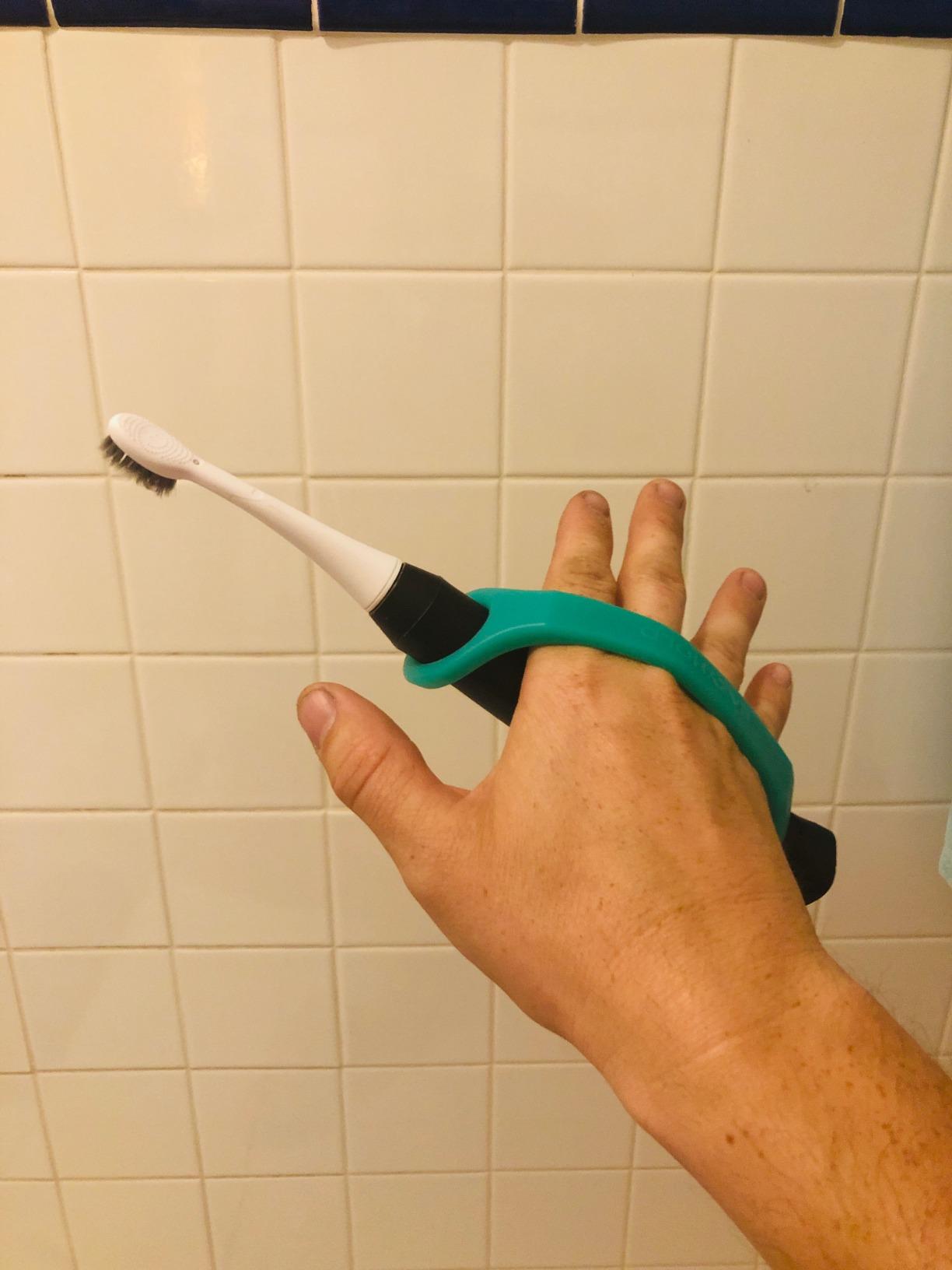 EazyHold Aqua Silicone Adaptive Aid, Universal Cuff Hand Grip Assistive Device for Rehab, Disabled, Cerebral Palsy, Special Needs, Arthritis, Stroke, Physical Therapy 2-Pack 6.5