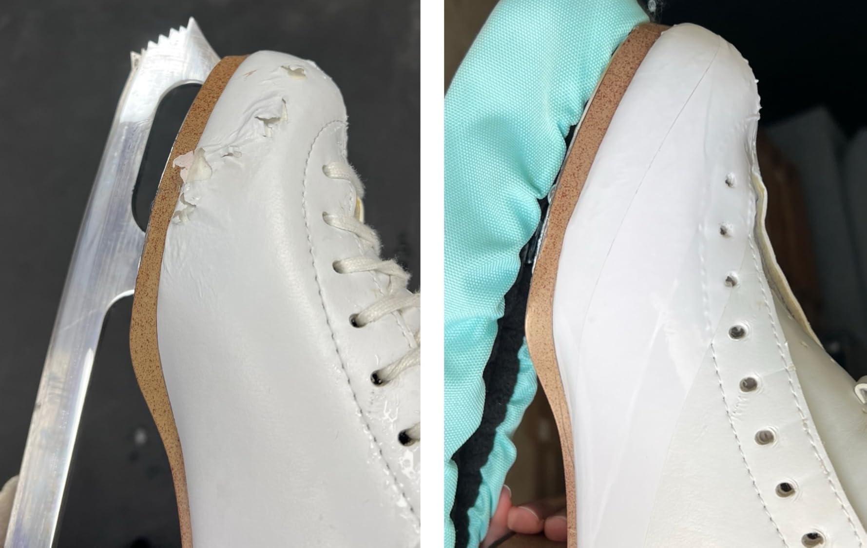 CRS Cross Figure Skate Tape. 3/4 Inch Wide White. Protection for Leather Figure Skates. White and Shiny Skate Boots - No Need for Polish. Tape Your Ice Skating Laces to Keep Them Tied Tight. customer photo 1