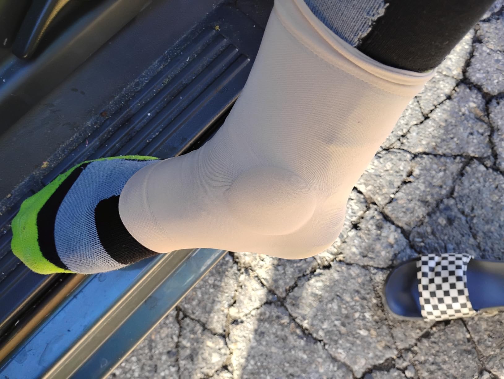 CRS Cross Ankle Malleolar Gel Sleeves. One Pair of Premium Padded Skate Socks to Cushion and Protect Ankle Bone for Figure Skating, Hockey, Inline, Roller, Skiing or Boots. (One Size Fits Most) customer photo 1