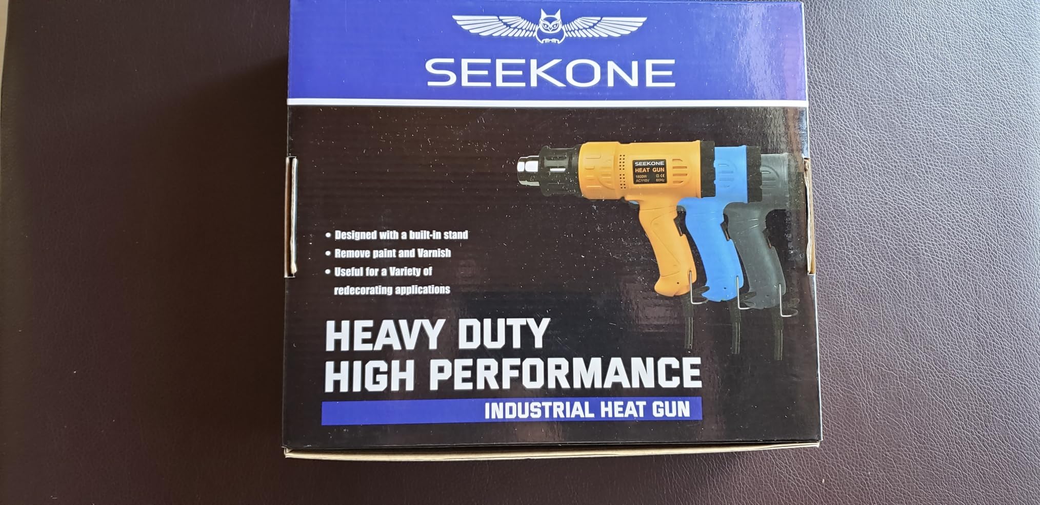 SEEKONE Heat Gun 1800W 122℉-1202℉ Variable Temperature Control Overheat Protection with 4 Nozzles for Crafts customer photo 1