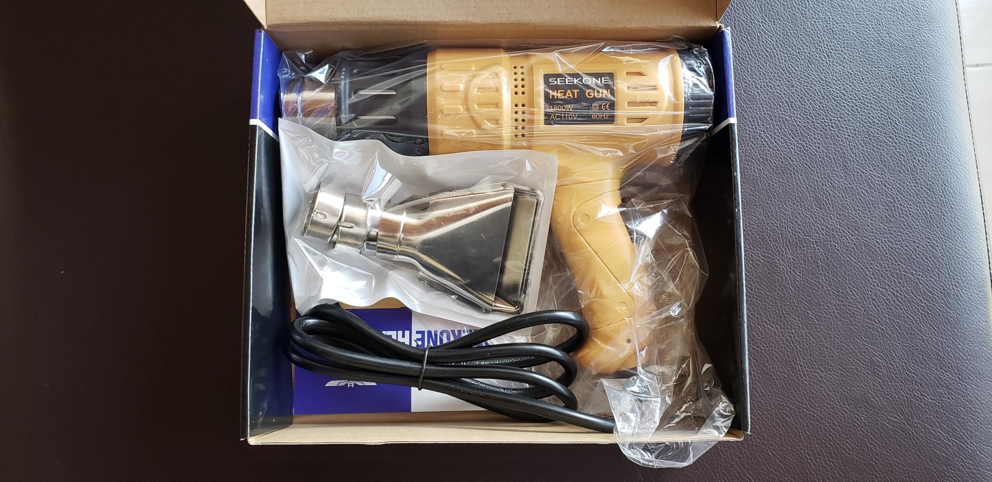 SEEKONE Heat Gun 1800W 122℉-1202℉ Variable Temperature Control Overheat Protection with 4 Nozzles for Crafts customer photo 2