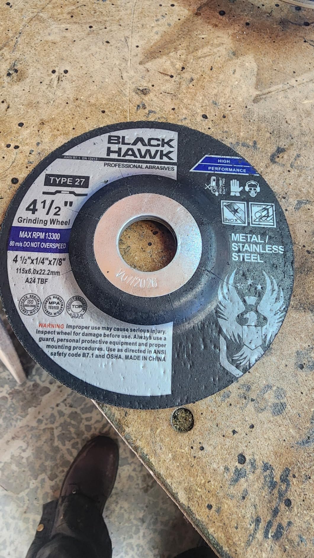 BHA Depressed Center Metal Grinding Wheels for Angle Grinders, 4.5