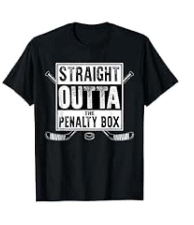 Ice Hockey Player Gift Straight Outta The Penalty Box T-Shirt customer photo 1