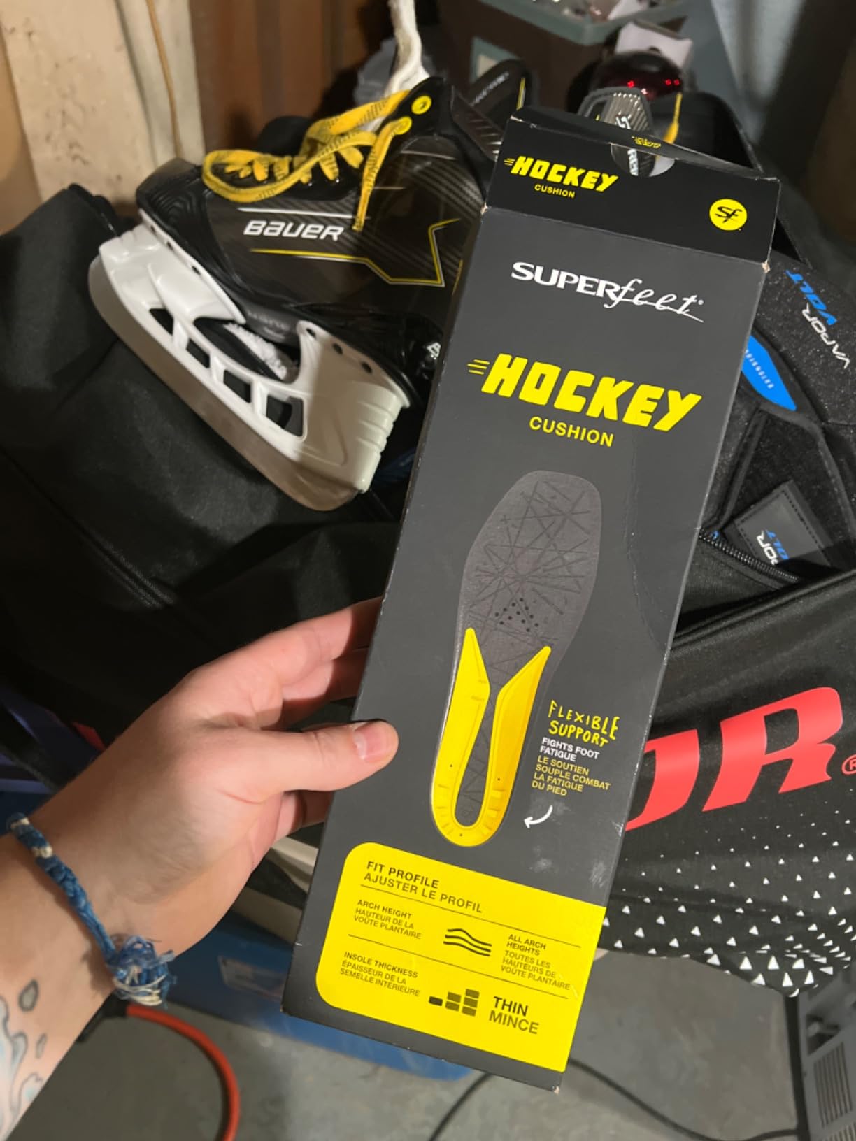 Superfeet Hockey Cushion Insoles for Hockey Players with Arch Support & Flexible Heel Cradle - Skate Size 5-6 customer photo 2