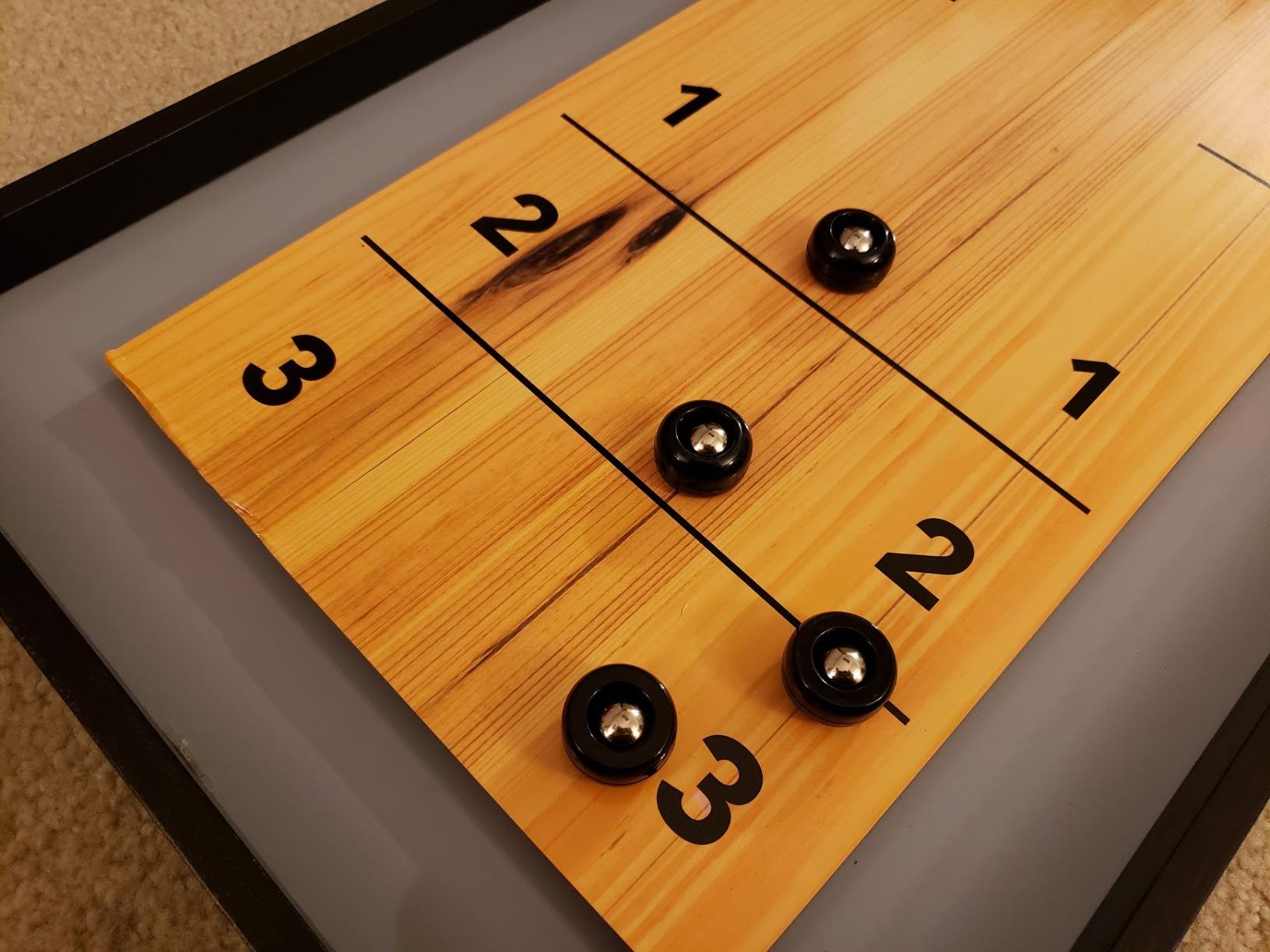 Franklin Sports 2-in-1 Shuffleboard Table and Curling Set - Portable Tabletop Set Includes 8 Rolling Mini Pucks - 45 customer photo 1