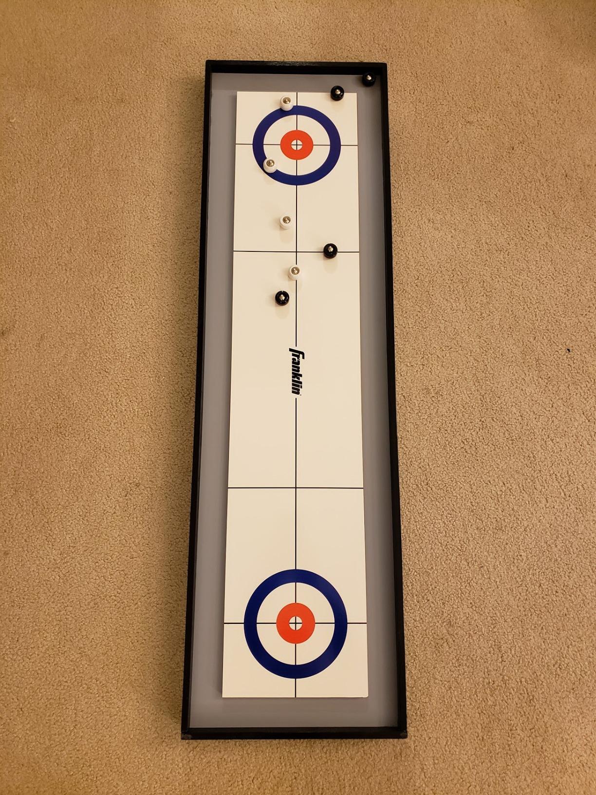 Franklin Sports 2-in-1 Shuffleboard Table and Curling Set - Portable Tabletop Set Includes 8 Rolling Mini Pucks - 45 customer photo 2