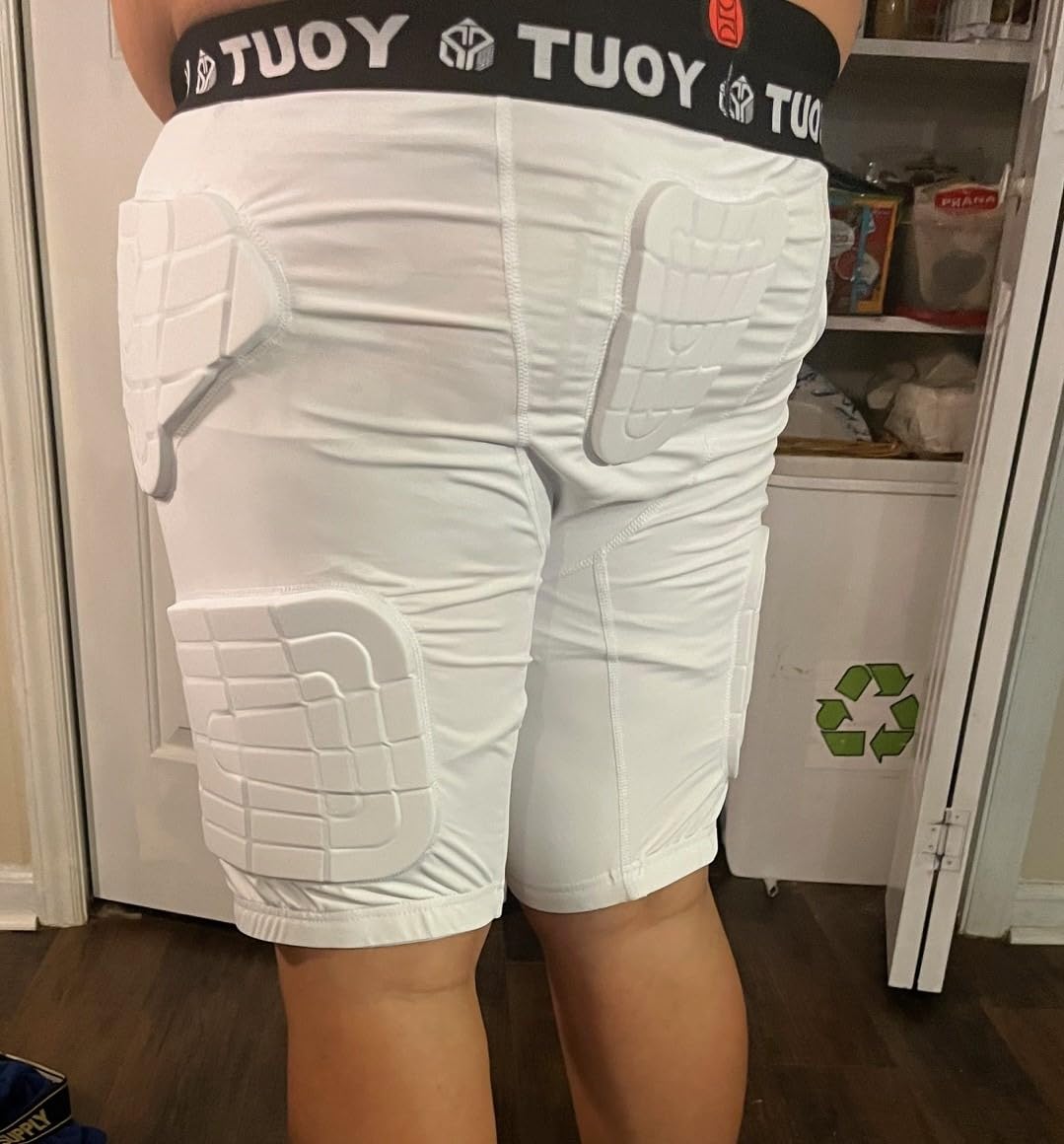 TUOY Adult Padded Compression Shorts 5-Pad Football Girdle Hip Thigh Protector customer photo 2
